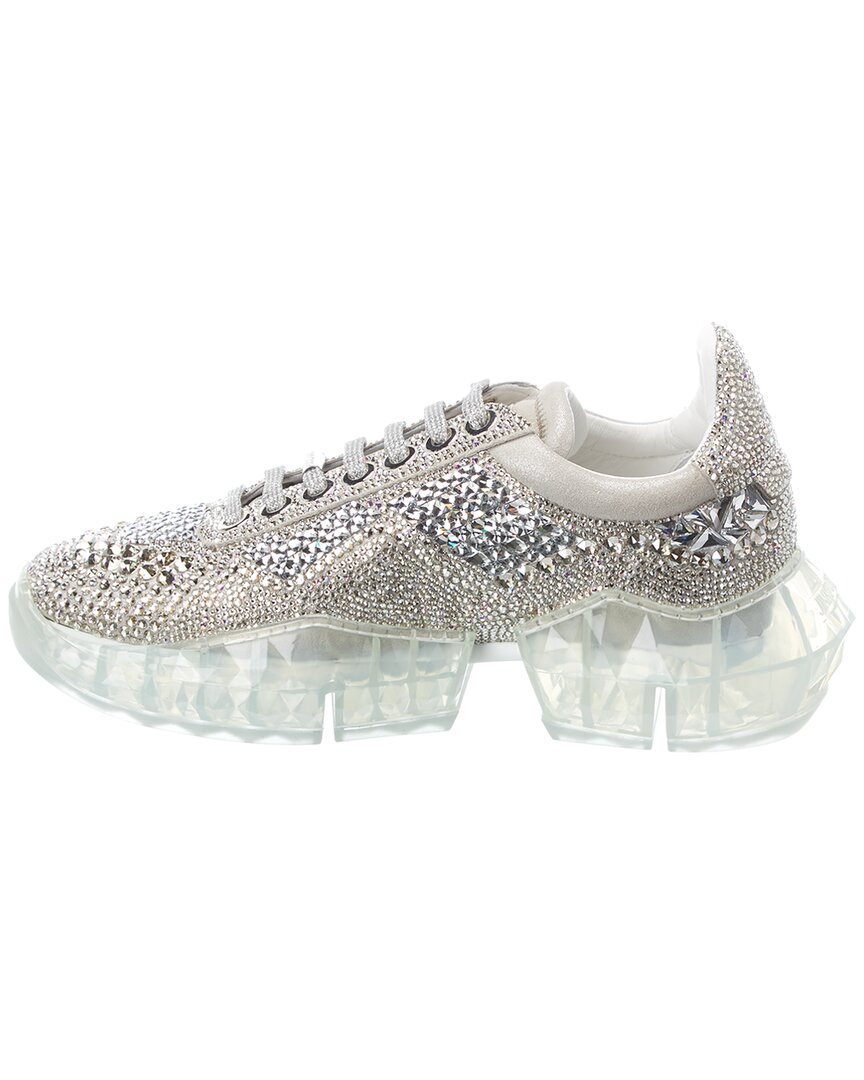 Джимми Чу Diamond/F Замшевые кроссовки Jimmy Choo, серебряный — фото 2