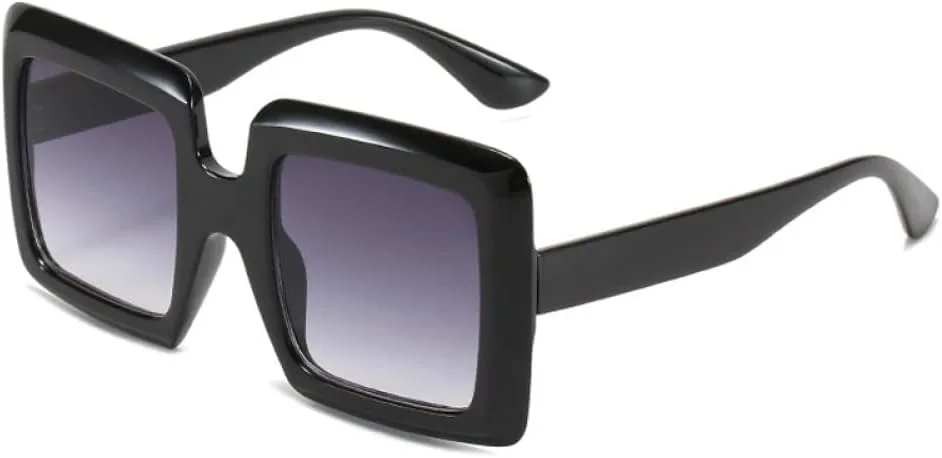 

Большие солнцезащитные очки для женщин, черные с коричневым градиентом, солнцезащитные очки UV400 для женщин, розовые с красным LANGSER, Black Double Gray