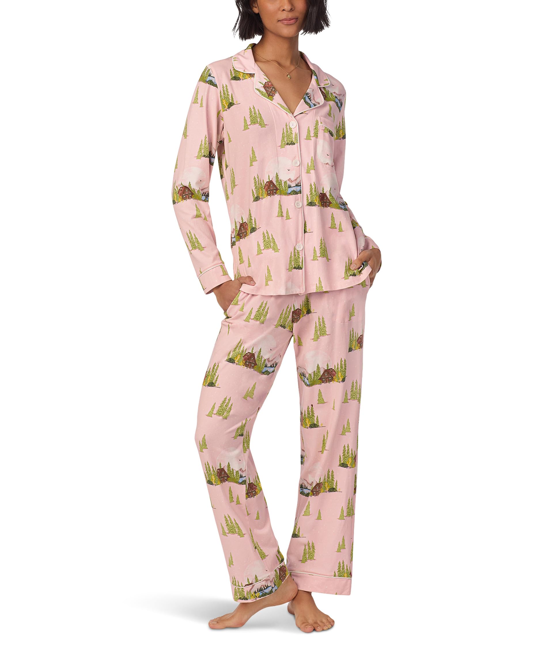 

Пижама Bedhead PJs Cotton Knit Long Sleeve Classic Pj Set, Pine Lake