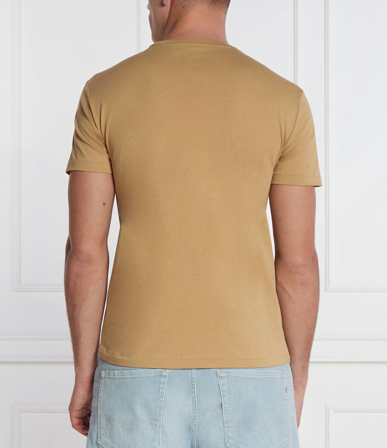 Футболка POLO RALPH LAUREN Slim Fit, коричневый — фото 4