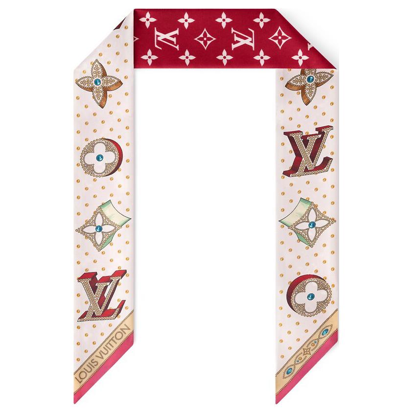 

Шелковый платок женский красный LOUIS VUITTON
