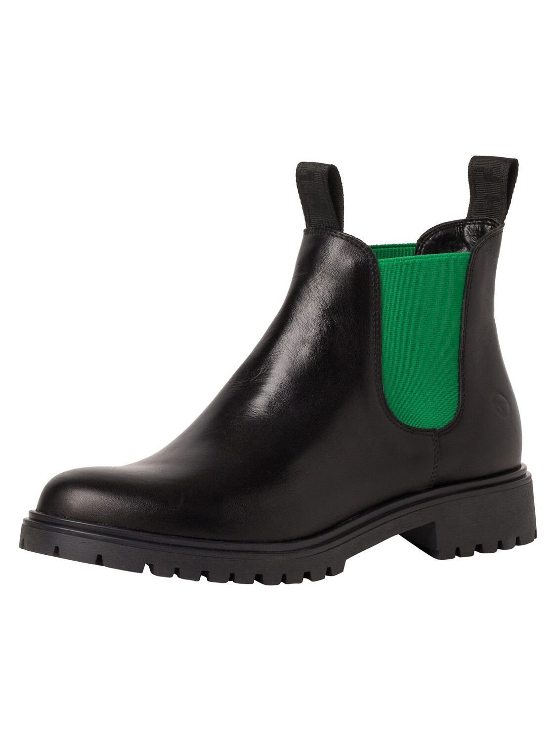 

Ботинки Tamaris Chelsea Boot, черный lea./зеленый
