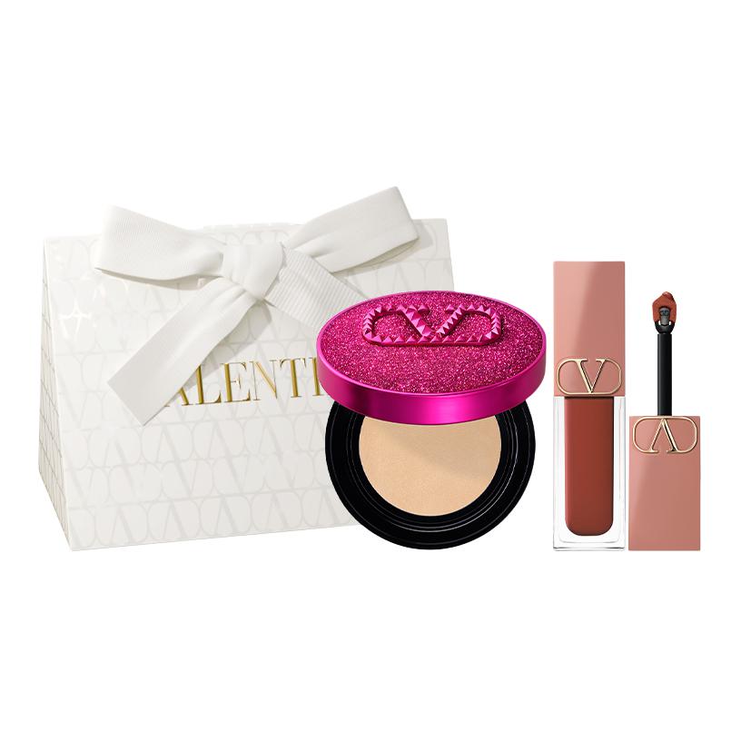 Valentino Yixiang Pink Limited Edition Air Cushion Lip Cream Box Makeup Sets Легко растушевываемый тон — фото 3