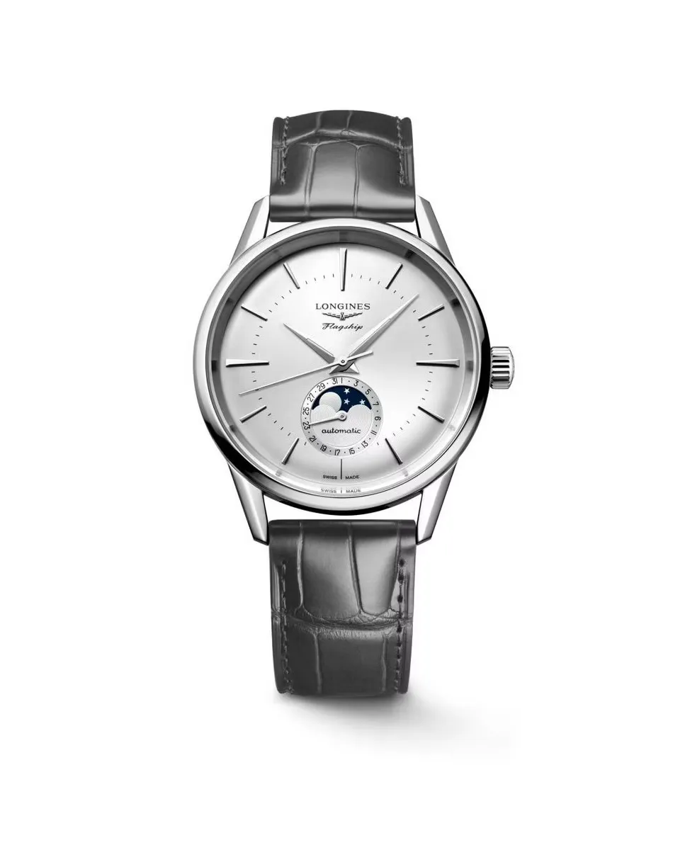

Flagship Heritage L48154722 Автоматические мужские часы из серой стали Longines