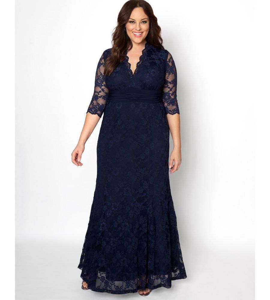 

Женское вечернее платье большого размера Screen Siren с кружевом Kiyonna, Nocturnal navy