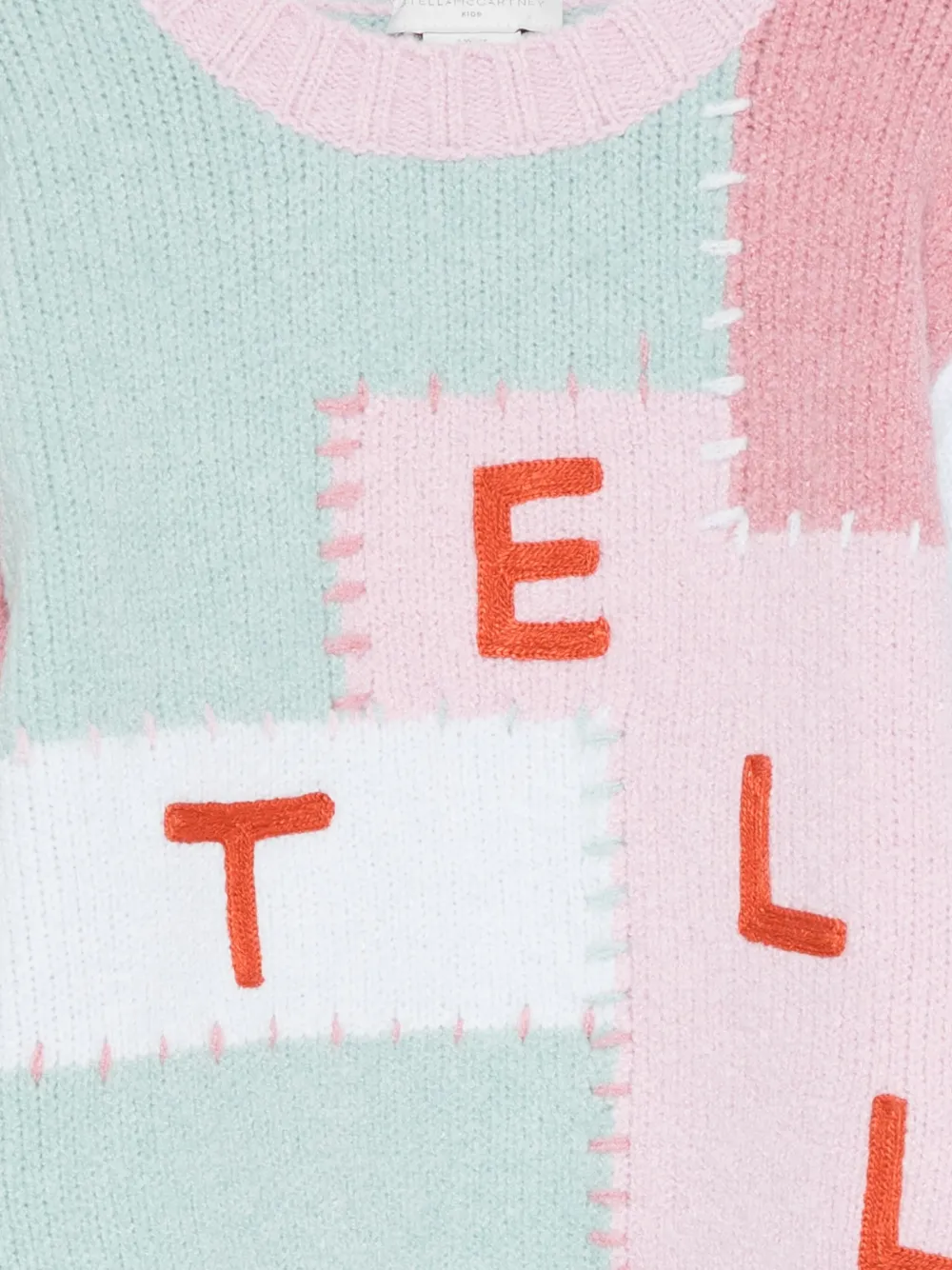 Свитер с лоскутными вставками Stella McCartney Kids, розовый — фото 3