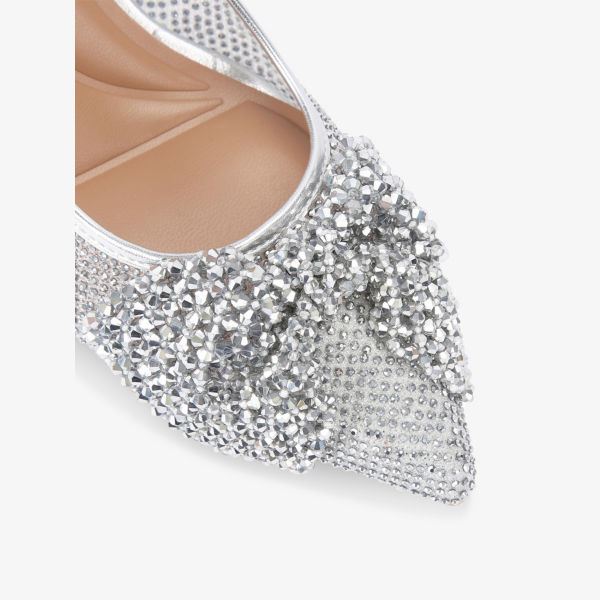 Туфли-лодочки Carvela с переплетением и бантом, серебряный — фото 3