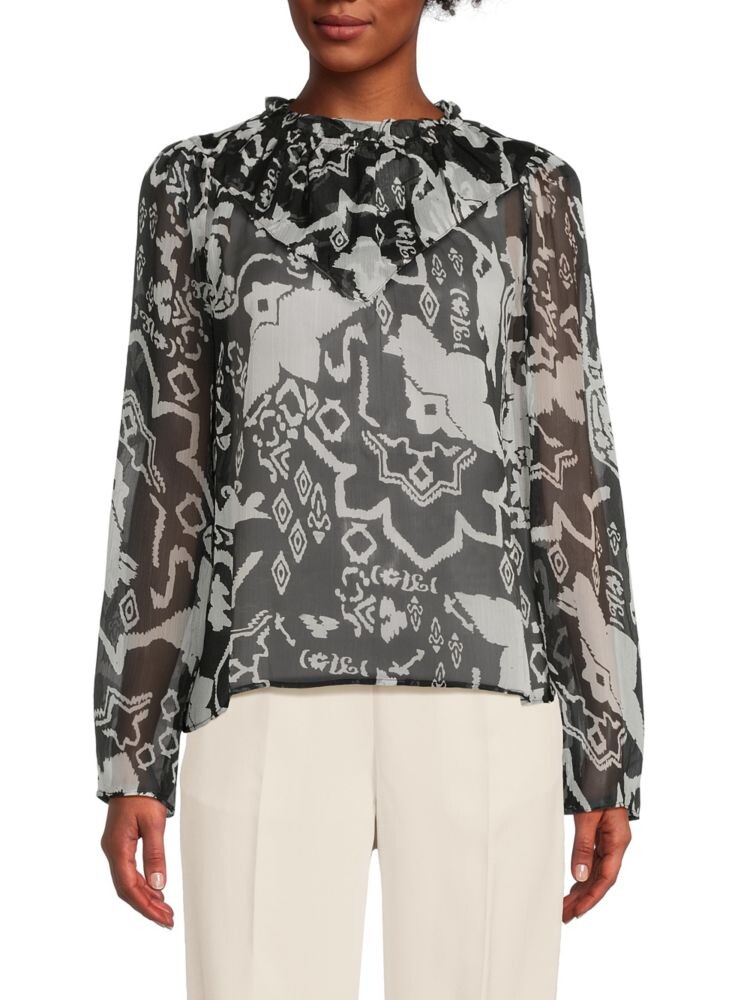 

Блузка Deon Conscious с рюшами French Connection, цвет Black Cream