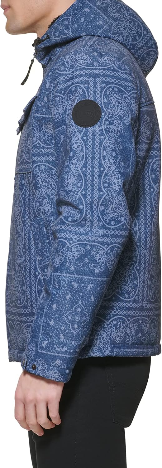 Мужская куртка Levi's Soft Shell с двумя карманами и капюшоном, Faded Blue Bandana Sherpa — фото 3