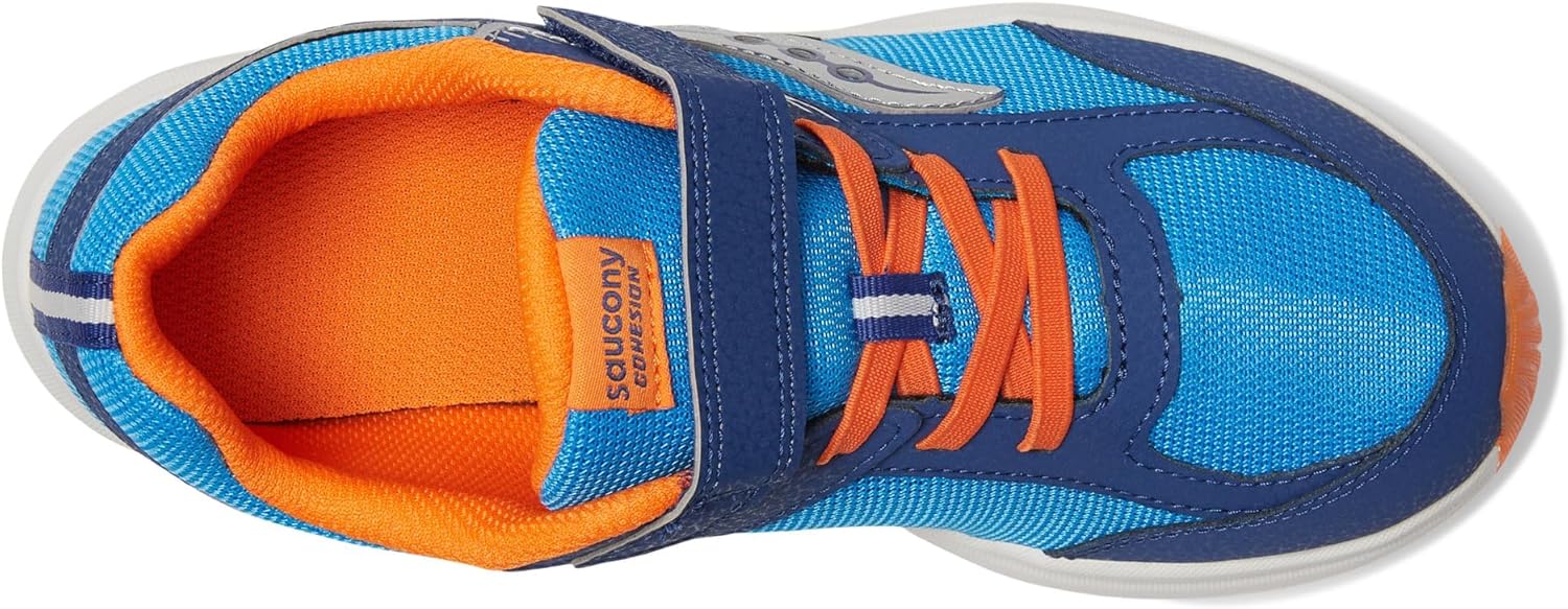 Детские кроссовки Saucony Cohesion с альтернативной застежкой для детей и подростков, синий/оранжевый — фото 3