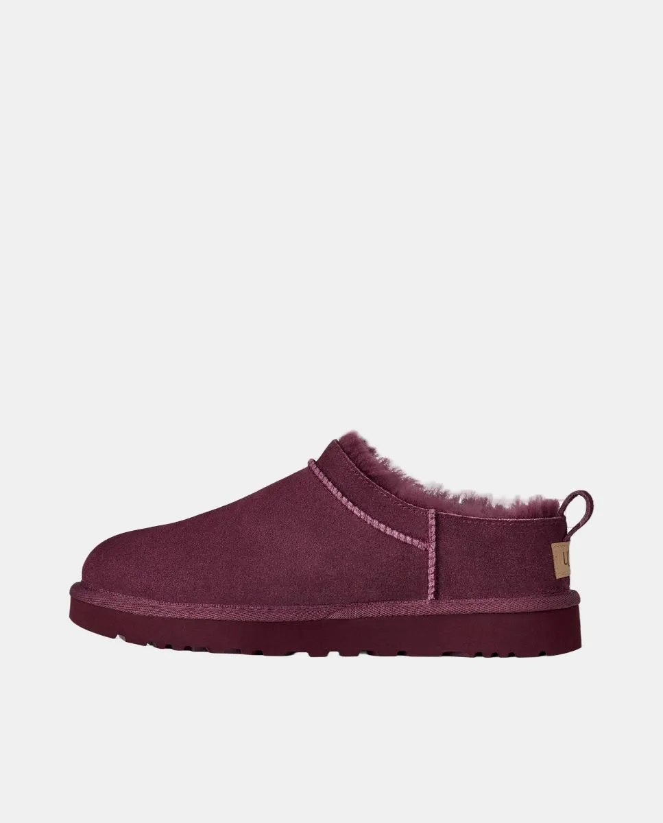 Классические плоские ботинки MICRO для женщин из кожи с подошвой EVA UGG, красный гранат — фото 3