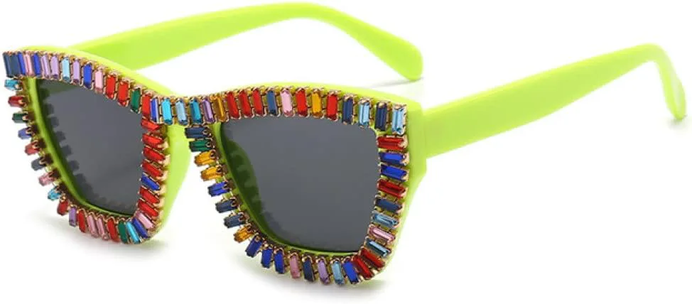 

Солнцезащитные очки со стразами для женщин, хрустальные солнцезащитные очки с бриллиантами, женские очки с защитой от ультрафиолета UV400 LANGSER, C2green-black