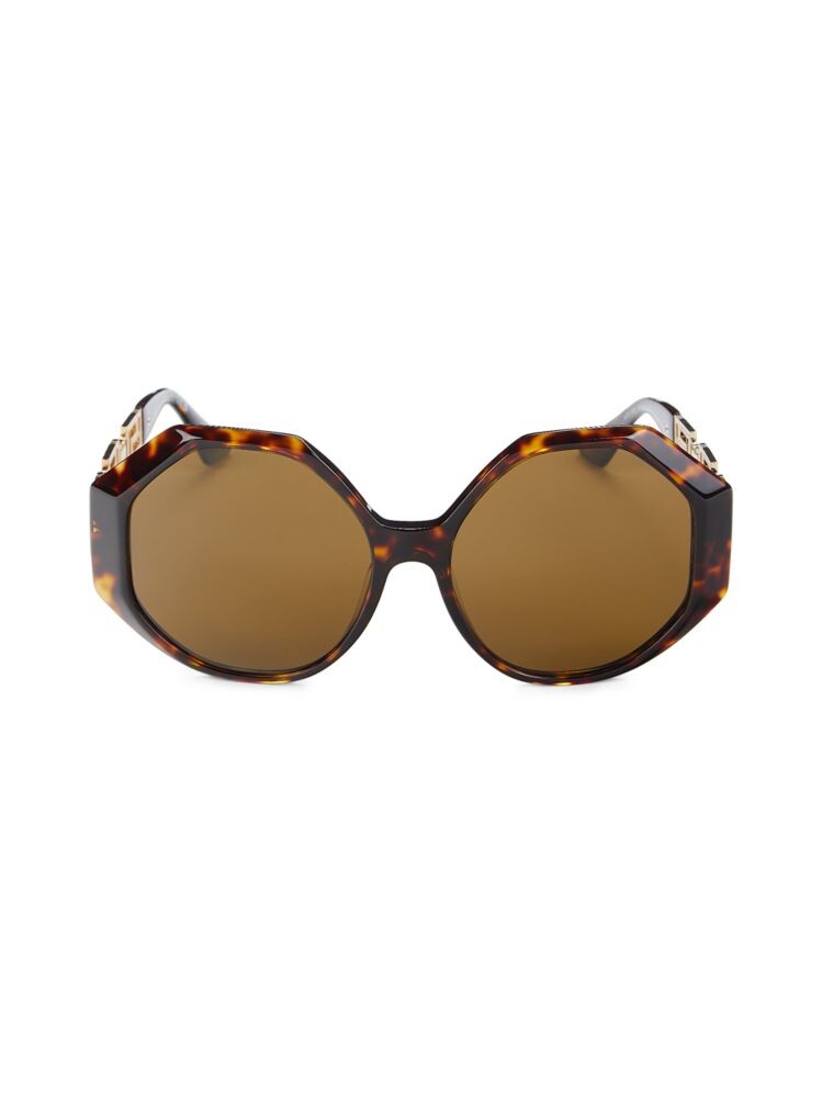 

Солнцезащитные очки 59MM с геометрическим рисунком Versace, цвет Gold Havana