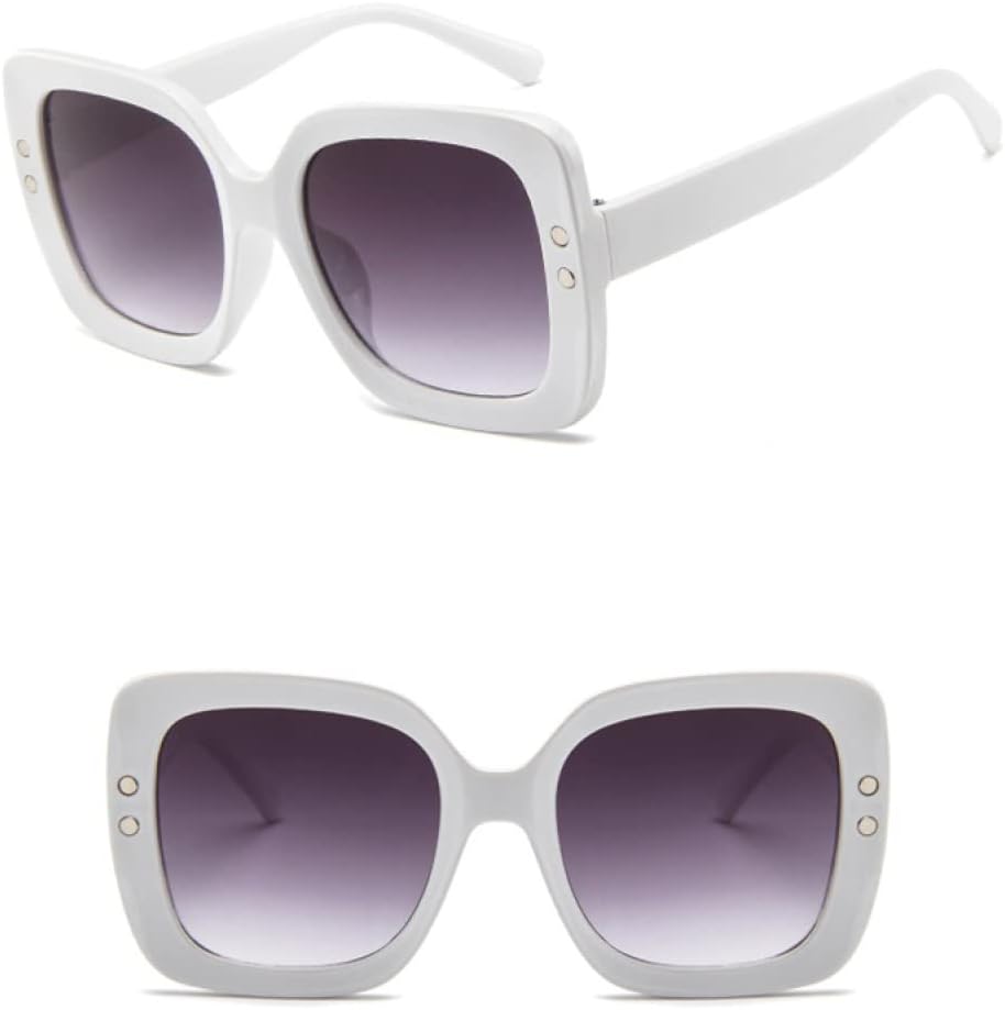 

Большие солнцезащитные очки для женщин, прозрачные градиентные солнцезащитные очки в крупной оправе, винтажные очки с защитой от УФ-излучения UV400 для женщин LANGSER, White