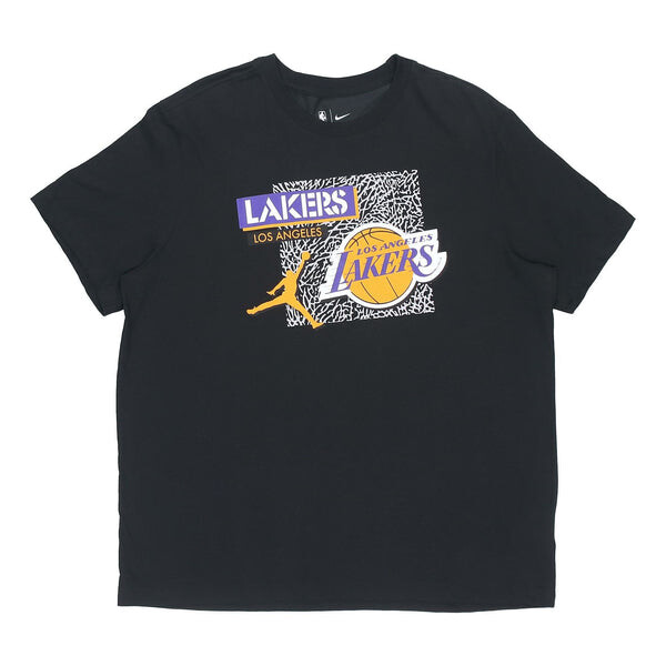 

Футболка Air Jordan DRI-FIT NBA Los Angeles Lakers Printing Basketball Sports Round Neck Short Sleeve Black, черный