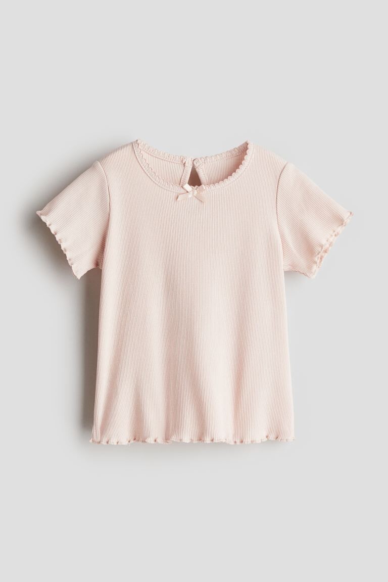 Топ из джерси в рубчик H&M, розовый