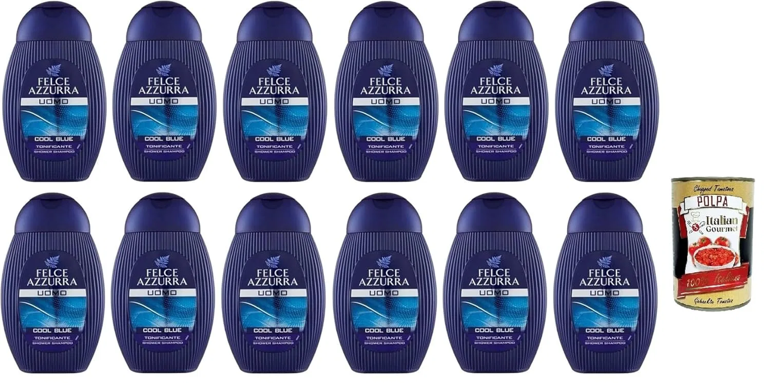 Мужской гель для душа и шампунь Felce Azzurra Doccia Shampoo Uomo Cool Blue Tonificante, 12 х 250 мл Italian Gourmet E.R.