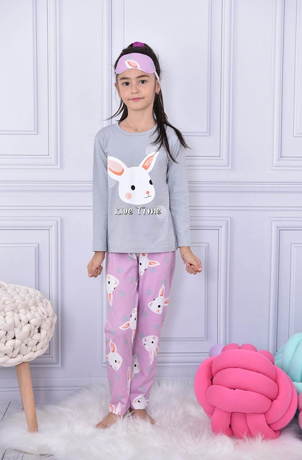 

Пижамный комплект для девочки Grey Rabbit в горошек 17028 Pijakids