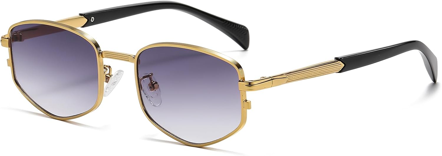 

Модные солнцезащитные очки в квадратной металлической оправе для женщин и мужчин, ретро-очки с многоугольными линзами, роскошные классические солнцезащитные очки Zentavi, Goldgradientgrey