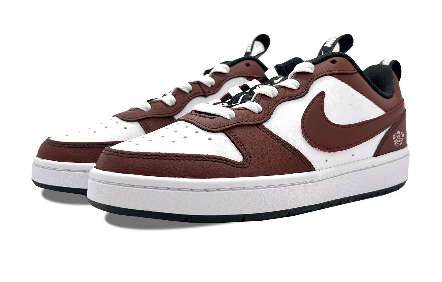 Nike Court Borough Crown устойчивые к истиранию балансировочные низкие детские скейтбординг кроссовки Burgundy для подростков — фото 4