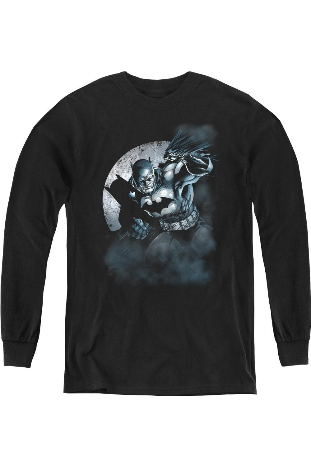 

Футболка с длинным рукавом для подростков "Бэтмен в прожекторе" Gildan, черный