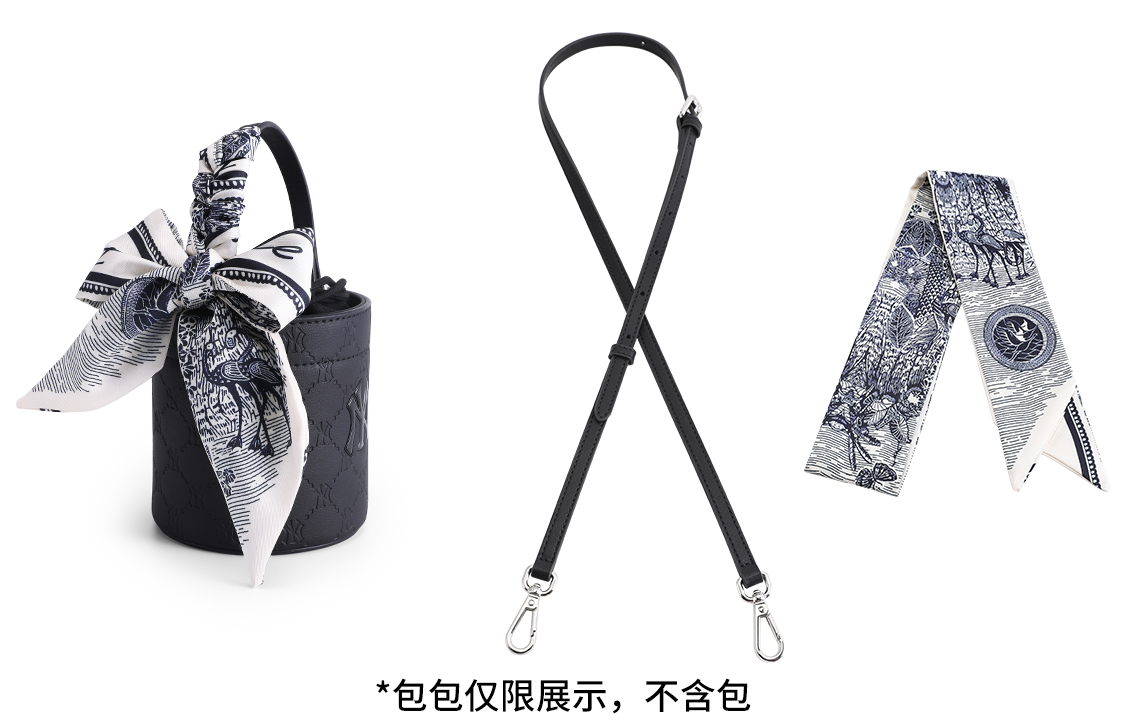 

Luxury Care Artisan Workshop Ремень для сумки, Black Leather Strap Adjustable 92-120cm+Crane Scarf 99cm