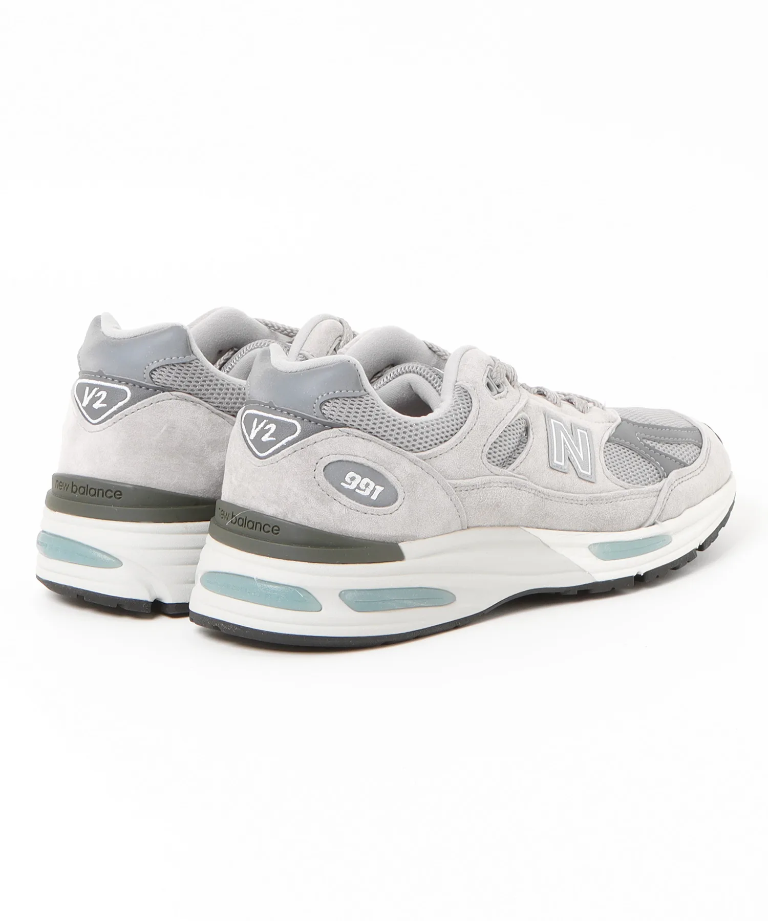 Мужские кроссовки из натуральной кожи New Balance 991v2 Made in UK Gray — фото 2