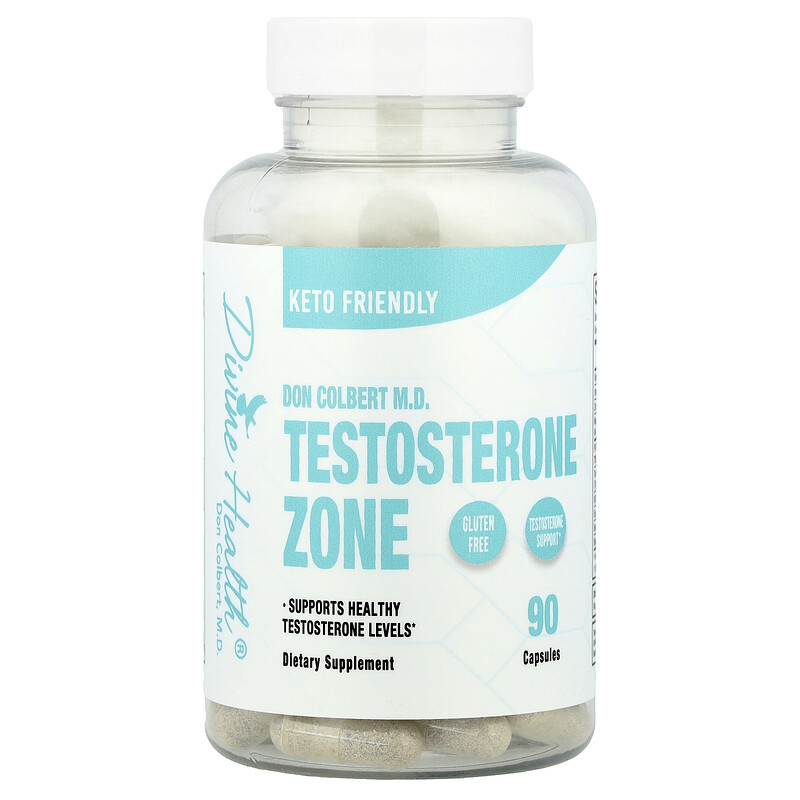 

Divine Health, Дон Кольбер, доктор медицины Testosterone Zone, 90 капсул