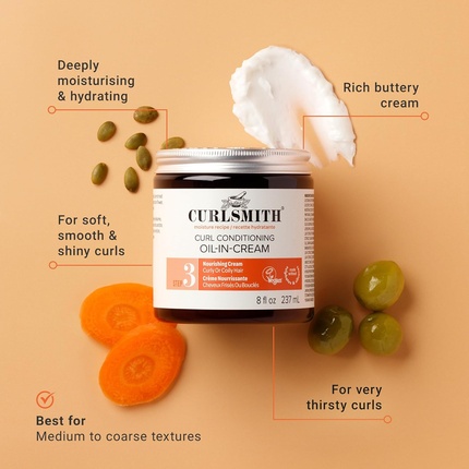 Кондиционер для кудрявых волос Curl Conditioning Oil In Cream, веганский, несмываемый. Curlsmith — фото 3