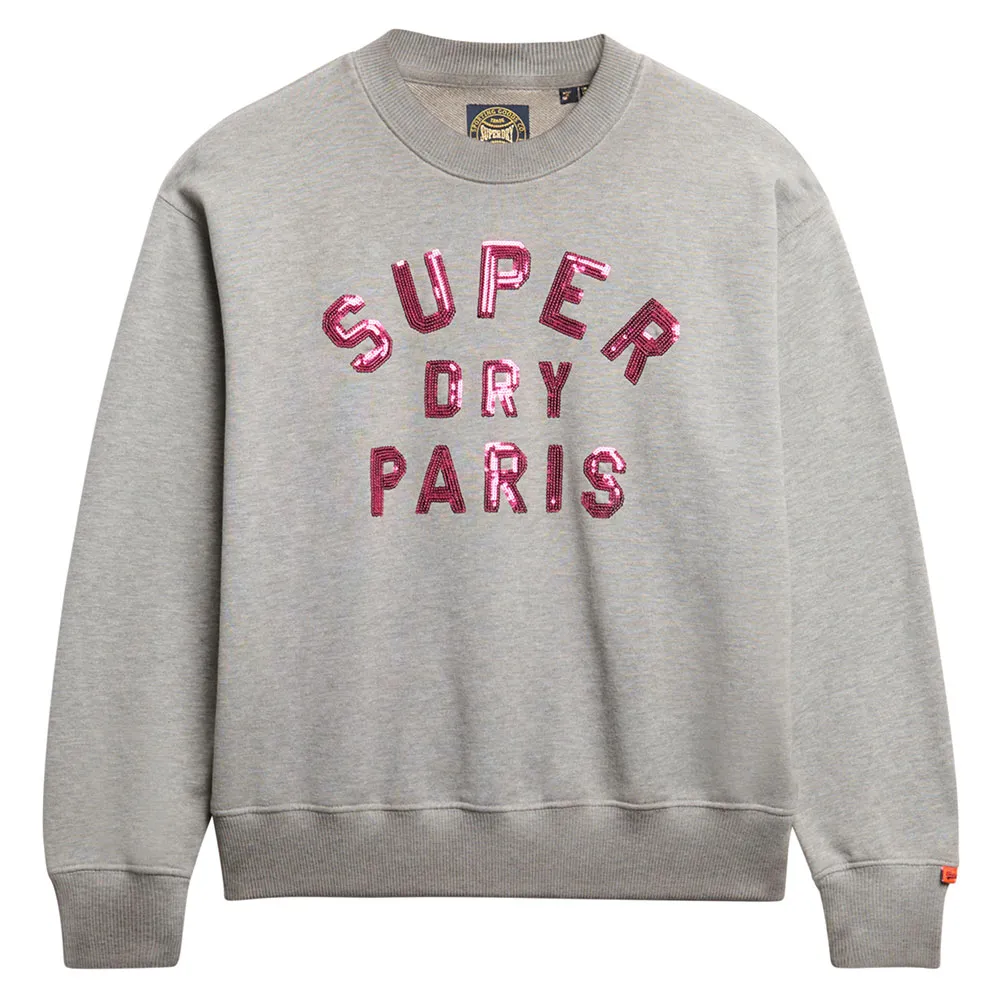 

Толстовка Superdry Embellished Varsity Loose, серый