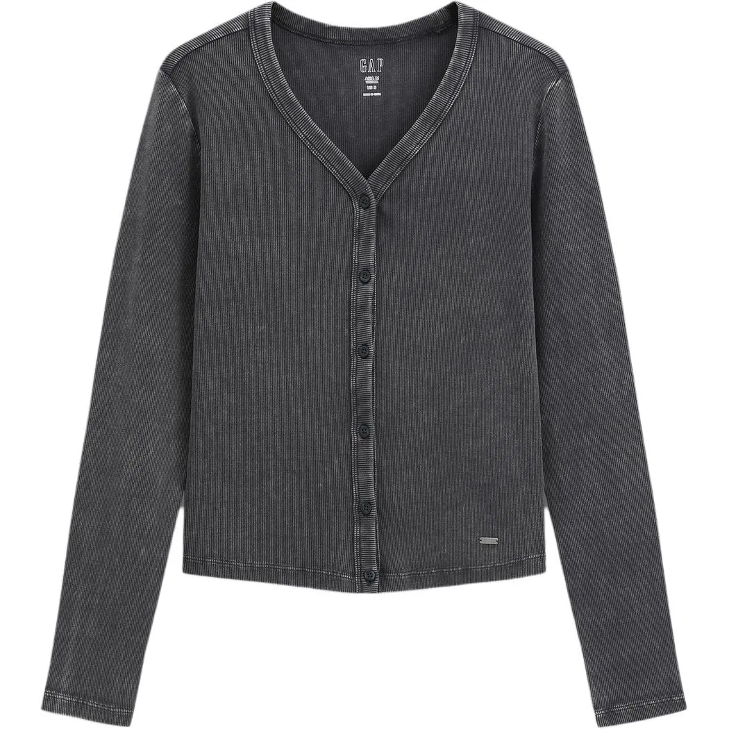 Кардиган женский V-образный вырез, Knitwear, Moderate GAP, Carbon Gray