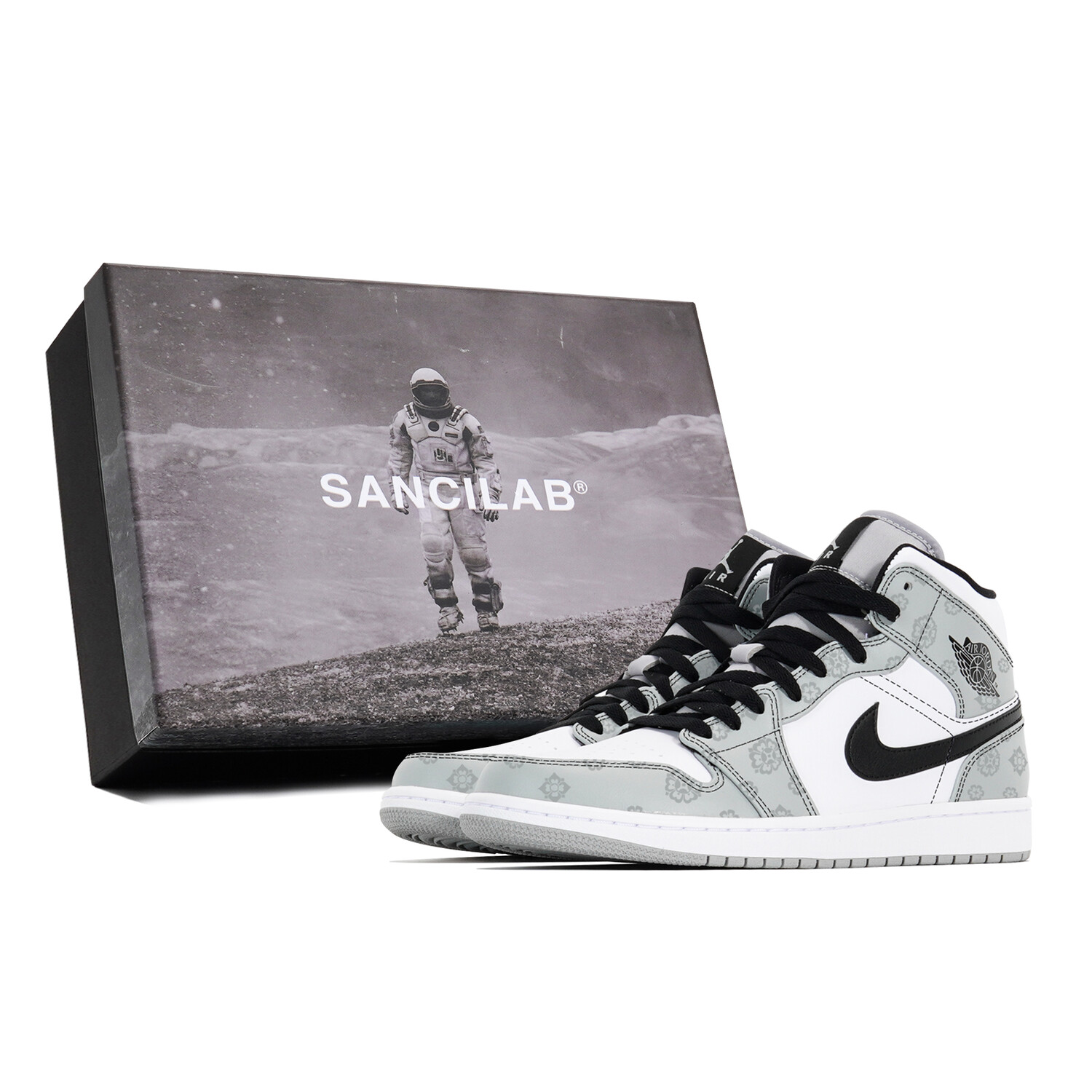 

Кроссовки Air Jordan 1 Vintage Basketball Shoes Men Mid-top Grey/white, белый