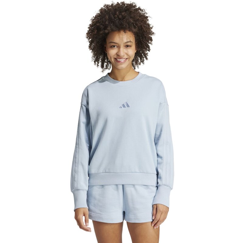 Толстовка all szn french terry 3-stripes loose Adidas, цвет wonblu — фото 2