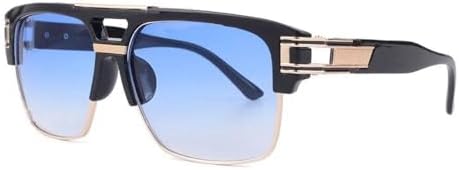 

Классические мужские солнцезащитные очки 2026 года, гламурные модные солнцезащитные очки для женщин, зеркальные ретро-винтажные квадратные очки MTZJH, 04 Black-gradienblue