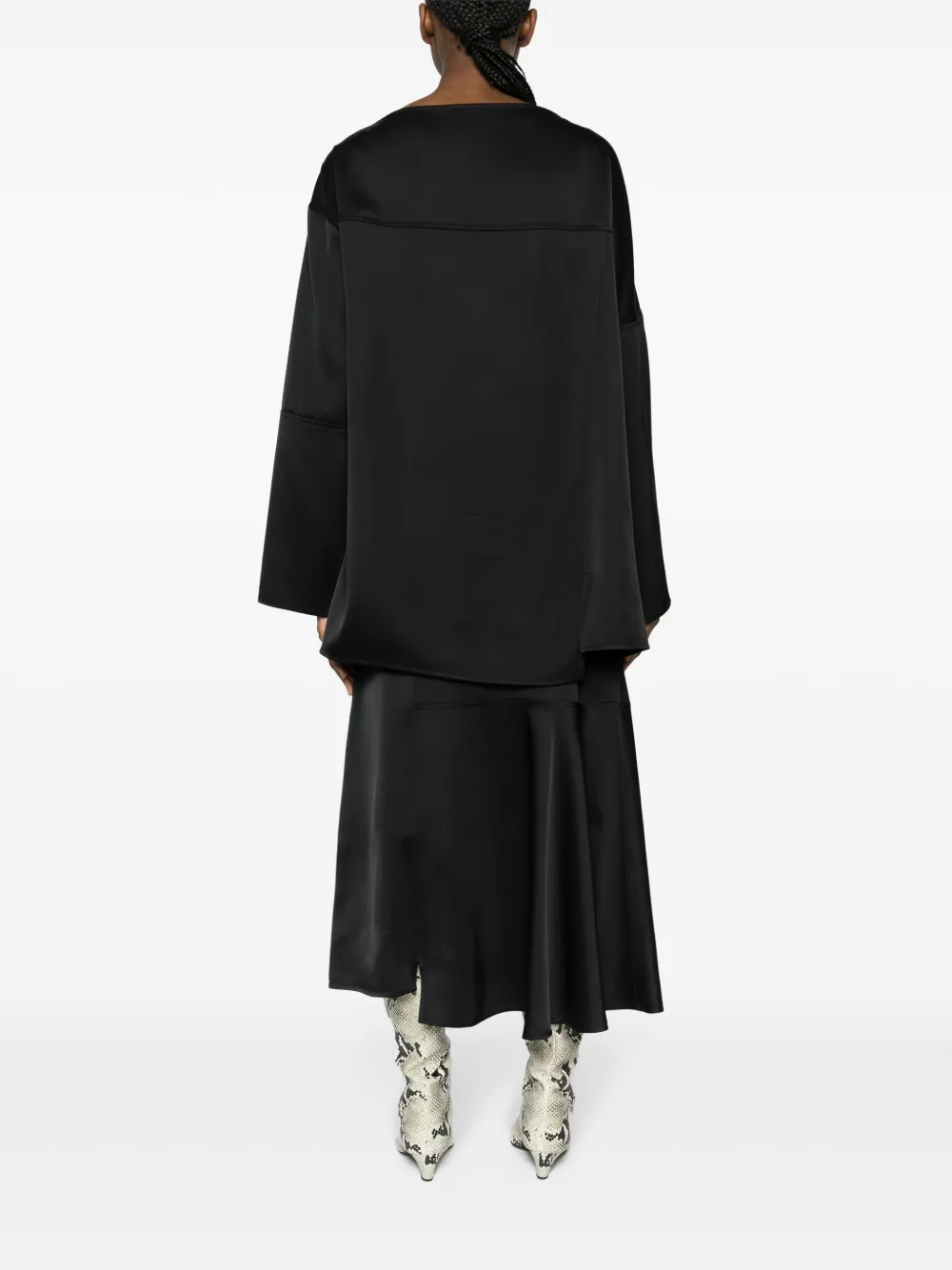 Футболка со вставками и длинными рукавами JIL SANDER, черный — фото 4