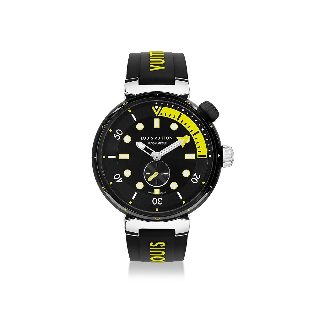 

Часы мужские Tambour Street Diver, автоматический, 44 мм, сталь Louis Vuitton, черный