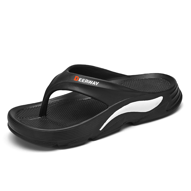 

DEERWAY Тихие, устойчивые к запаху, нескользящие шлепанцы мужские Black, цвет Black