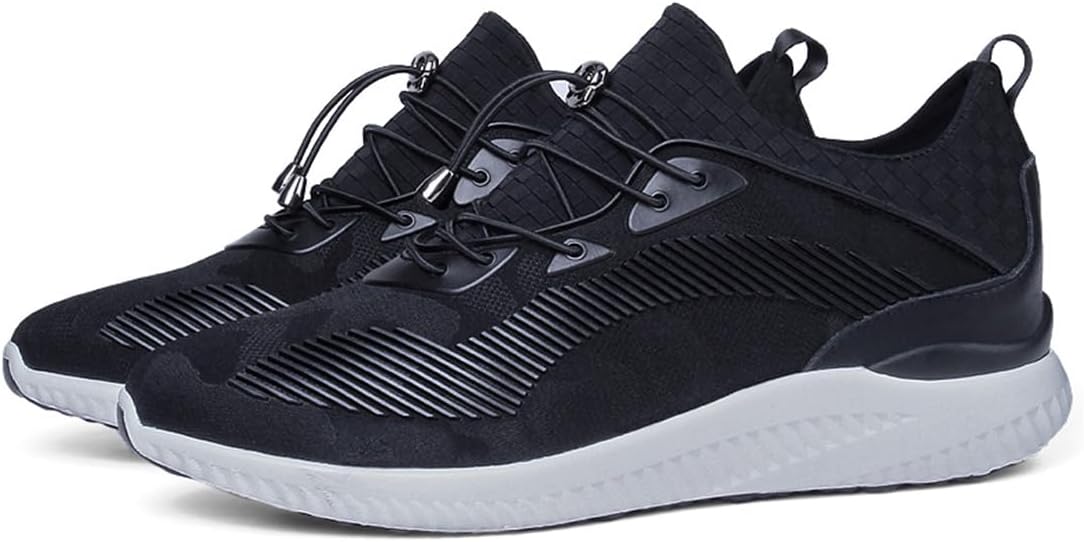 

Мужские невидимые кроссовки с увеличением роста, повседневные слипоны с сеткой, комфортные лоферы с скрытым каблуком для ходьбы Ygceeia, черный