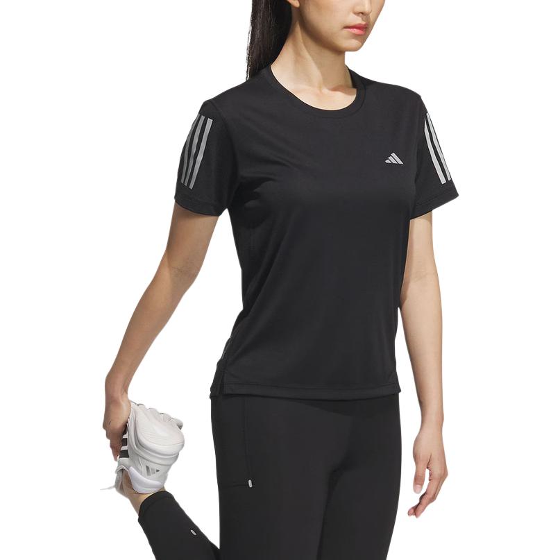 Adidas Футболка для бега Own The Run Women's Black/Dark Silver Gray — фото 4