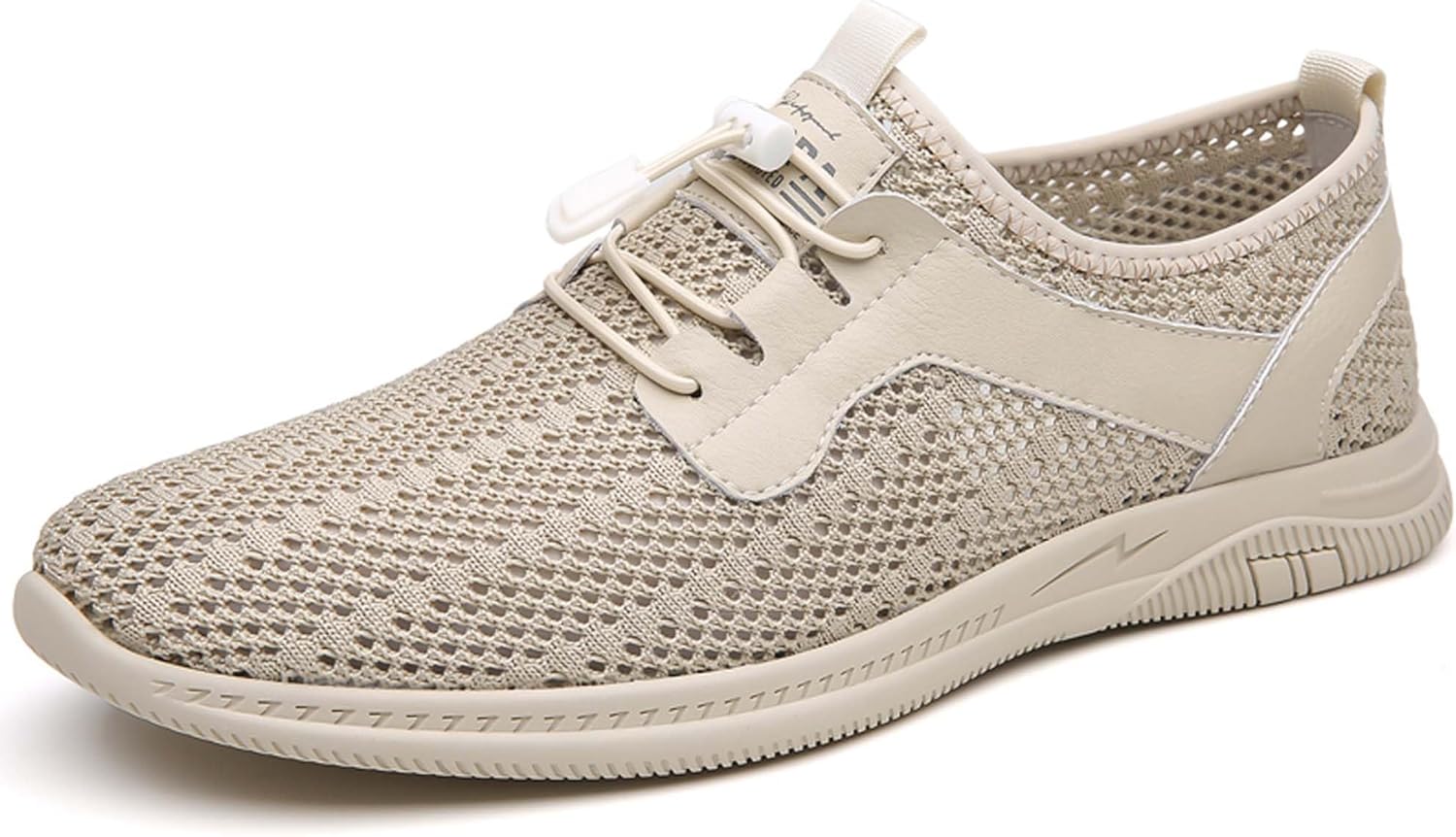 

Мужские спортивные повседневные кроссовки из сетки, с вырезами, модные повседневные ходовые кроссовки, удобные, противоскользящие, для активного отдыха на улице Generic, бежевый