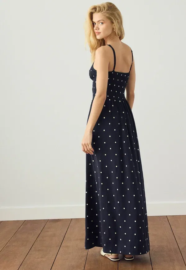 Платье макси Regular fit Next, maxi dress, в горошек темно-синее — фото 3