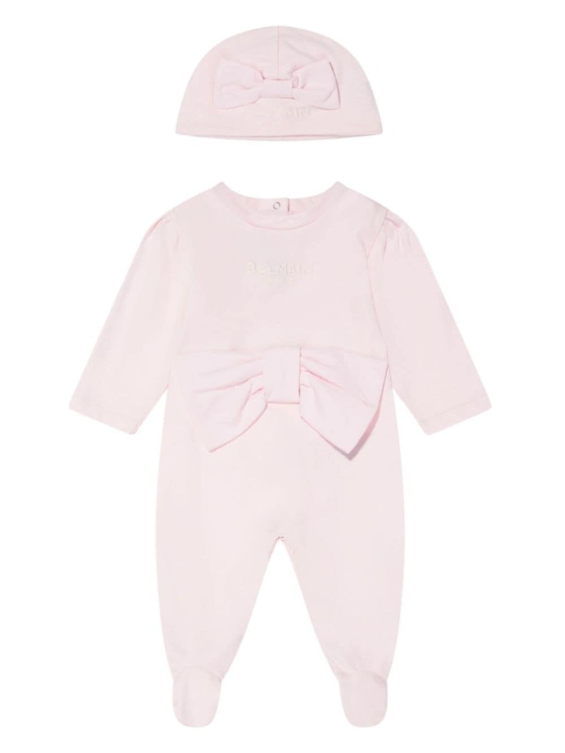

Balmain Kids комплект для новорожденного с шапкой и вышитым логотипом, розовый