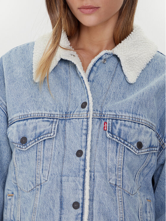 Джинсовая куртка loose fit Sherpa Trucker 90's A4435-0010 Levi'S, синий — фото 4