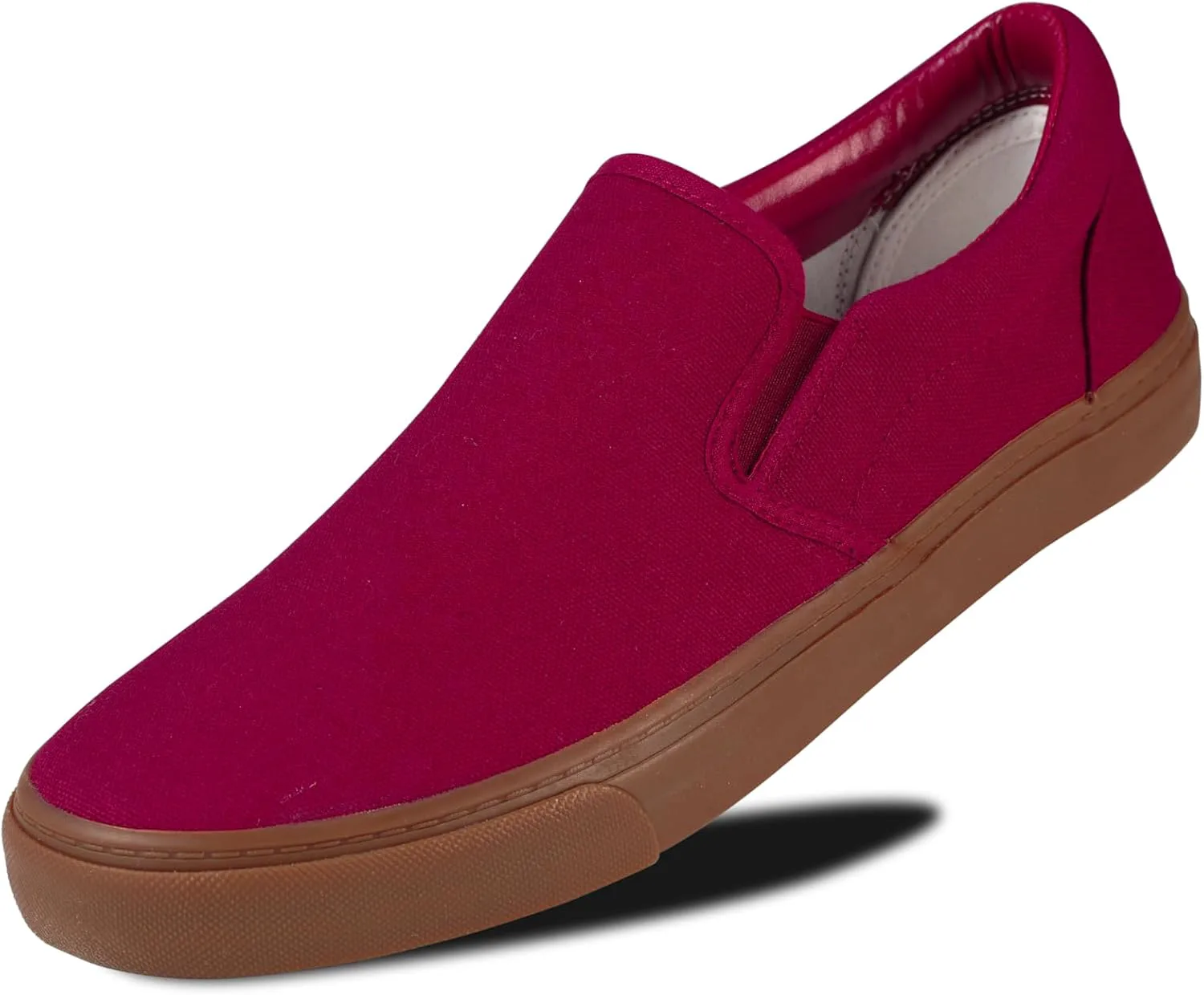 

Мужские кеды классические низкие без шнурков, широкие текстильные скейт-лоферы с мягкой стелькой, повседневная обувь для мужчин, удобные кроссовки для ходьбы Hello basics, бордовый