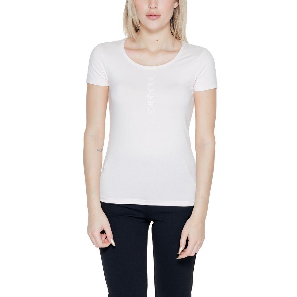 

Розовые хлопковые топ и футболка Armani EA7 Emporio