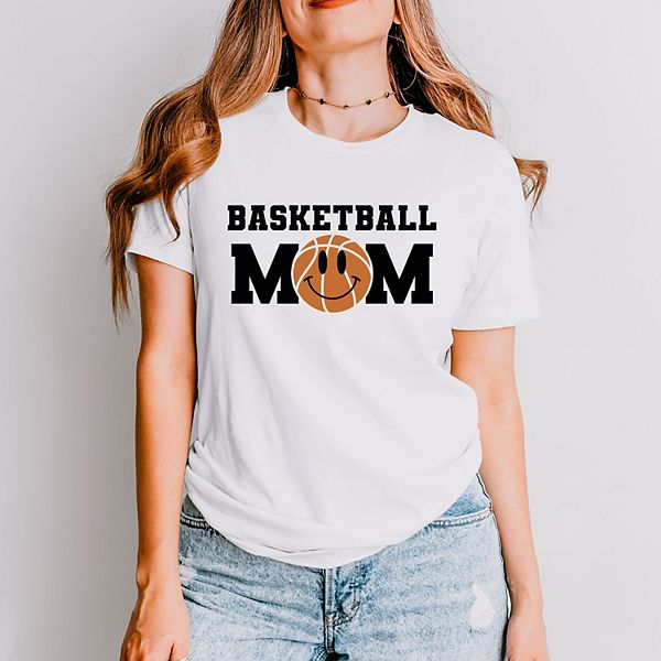 

Футболка с коротким рукавом и улыбающимся смайликом для баскетбольных мам Simply Sage Market, White, Белый, Футболка с коротким рукавом и улыбающимся смайликом для баскетбольных мам Simply Sage Market, White