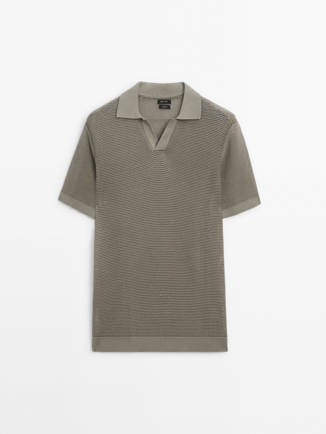 

Рубашка поло фактурного трикотажа с короткими рукавами Massimo Dutti, серый