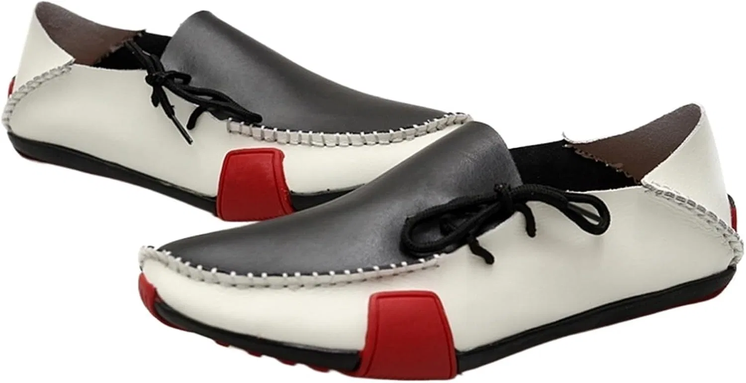 Туфли кожаные Loafers для мужчин, серый EXAMEEEU