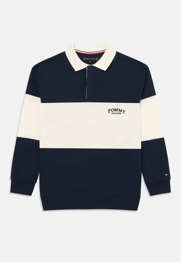 Рубашка-Поло с длинными рукавами в стиле колор-блок Tommy Hilfiger, Dark Night Navy/White