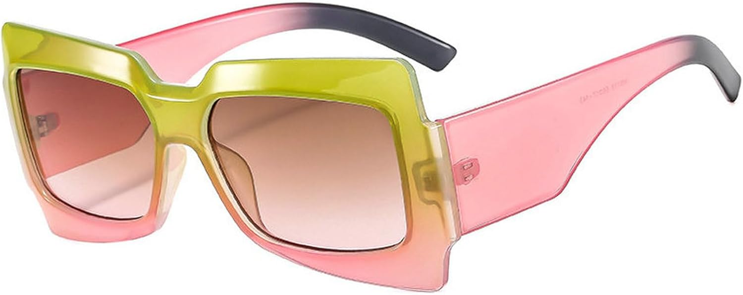 

Винтажные солнцезащитные очки COTIA в крупной оправе для женщин, элегантные очки-бабочки, большие солнцезащитные очки для мужчин, нестандартной квадратной формы, модные очки, Green Pink